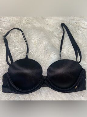 Victoria's Secret Black Satin Push-Up Bra